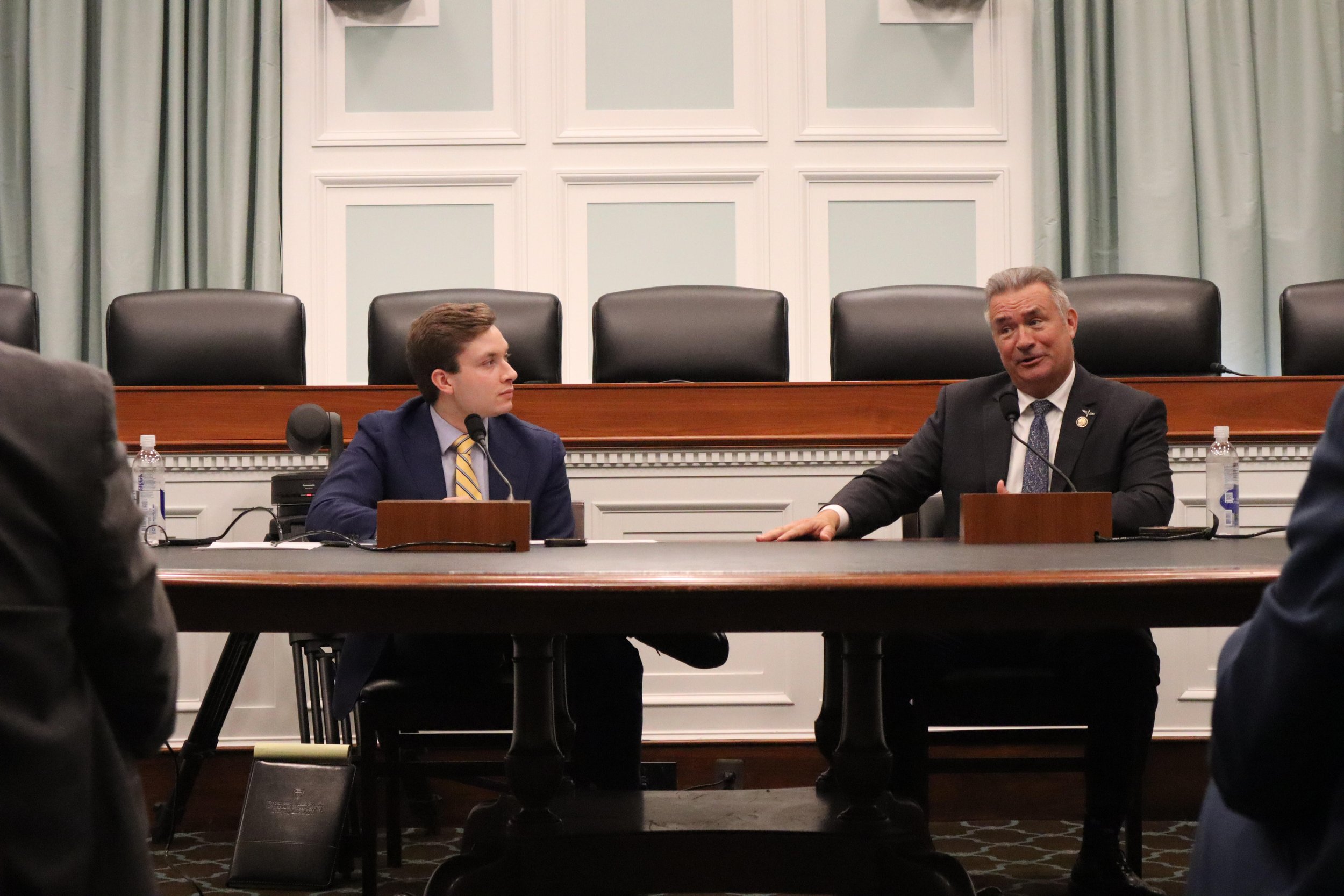Interviewing Congressman Bacon at the U.S.-European Congressional Staff Association's inaugural event.