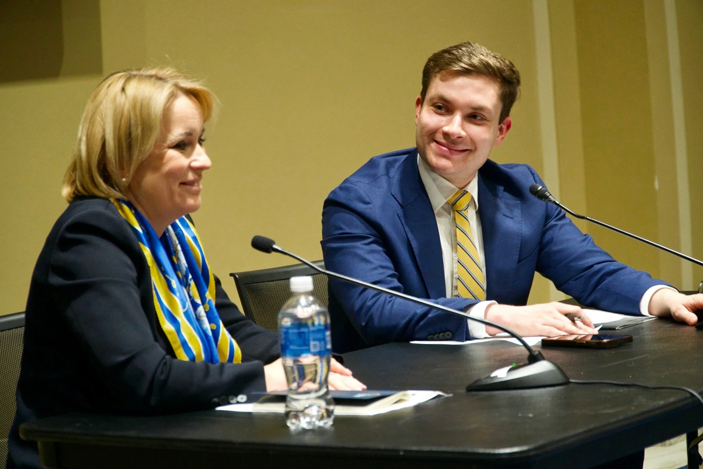 Interviewing Ambassador Jovita Neliupsiene at a U.S.-European Congressional Staff Association event.