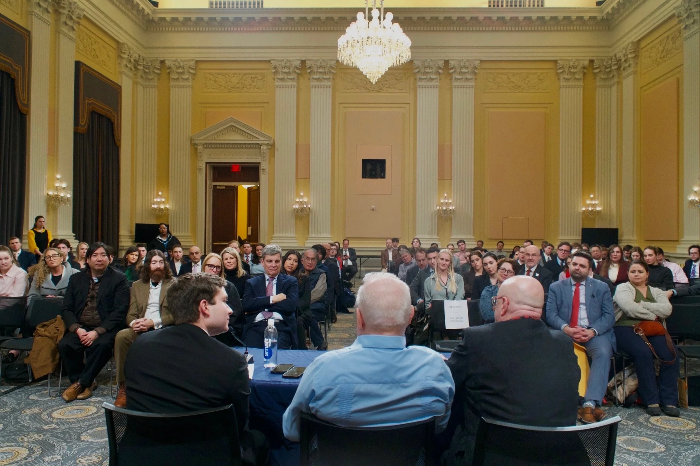 The crowd at the U.S.-European Congressional Staff Association event with President Walesa.