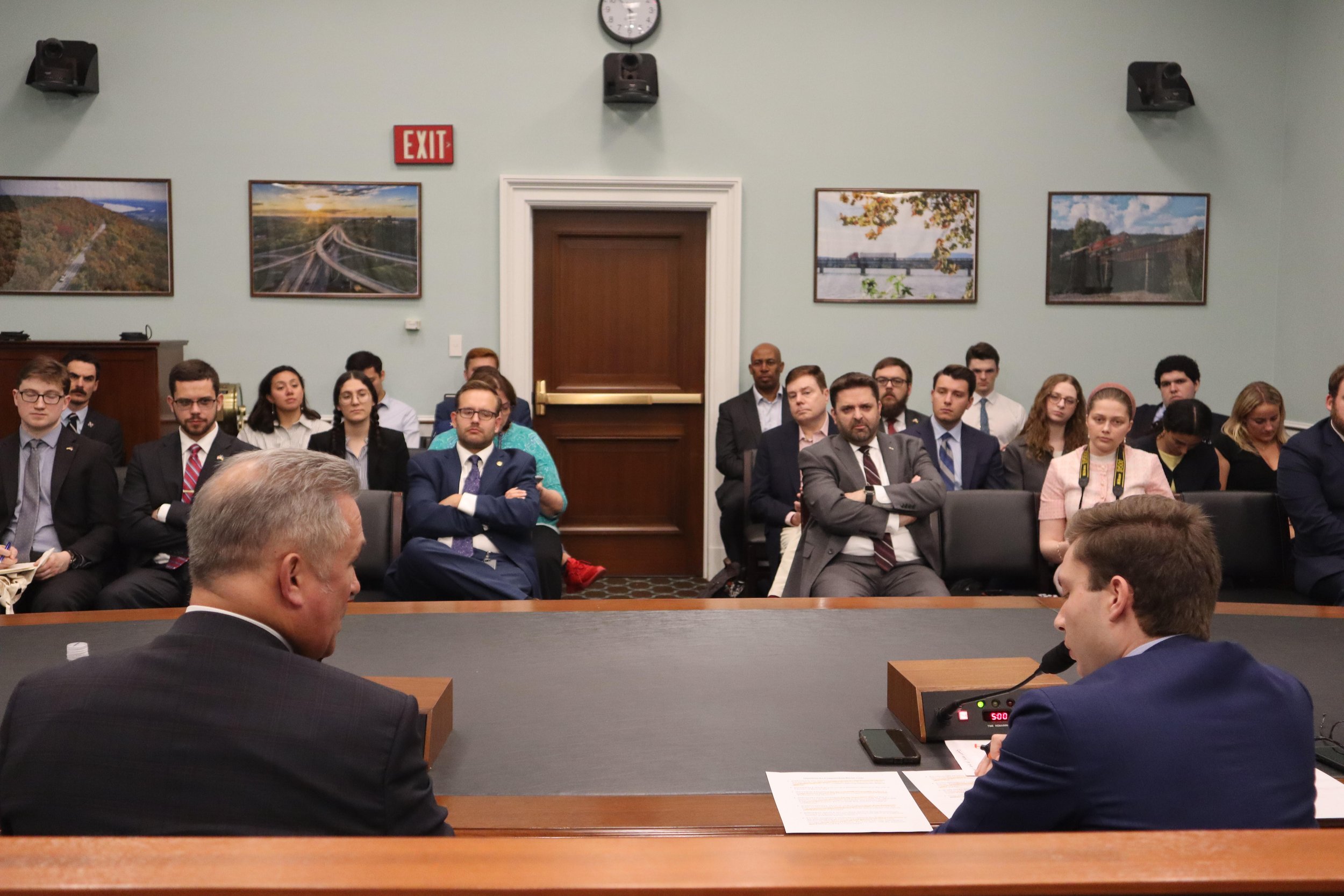 Behind the scenes of interviewing Congressman Bacon at the U.S.-European Congressional Staff Association's inaugural event.
