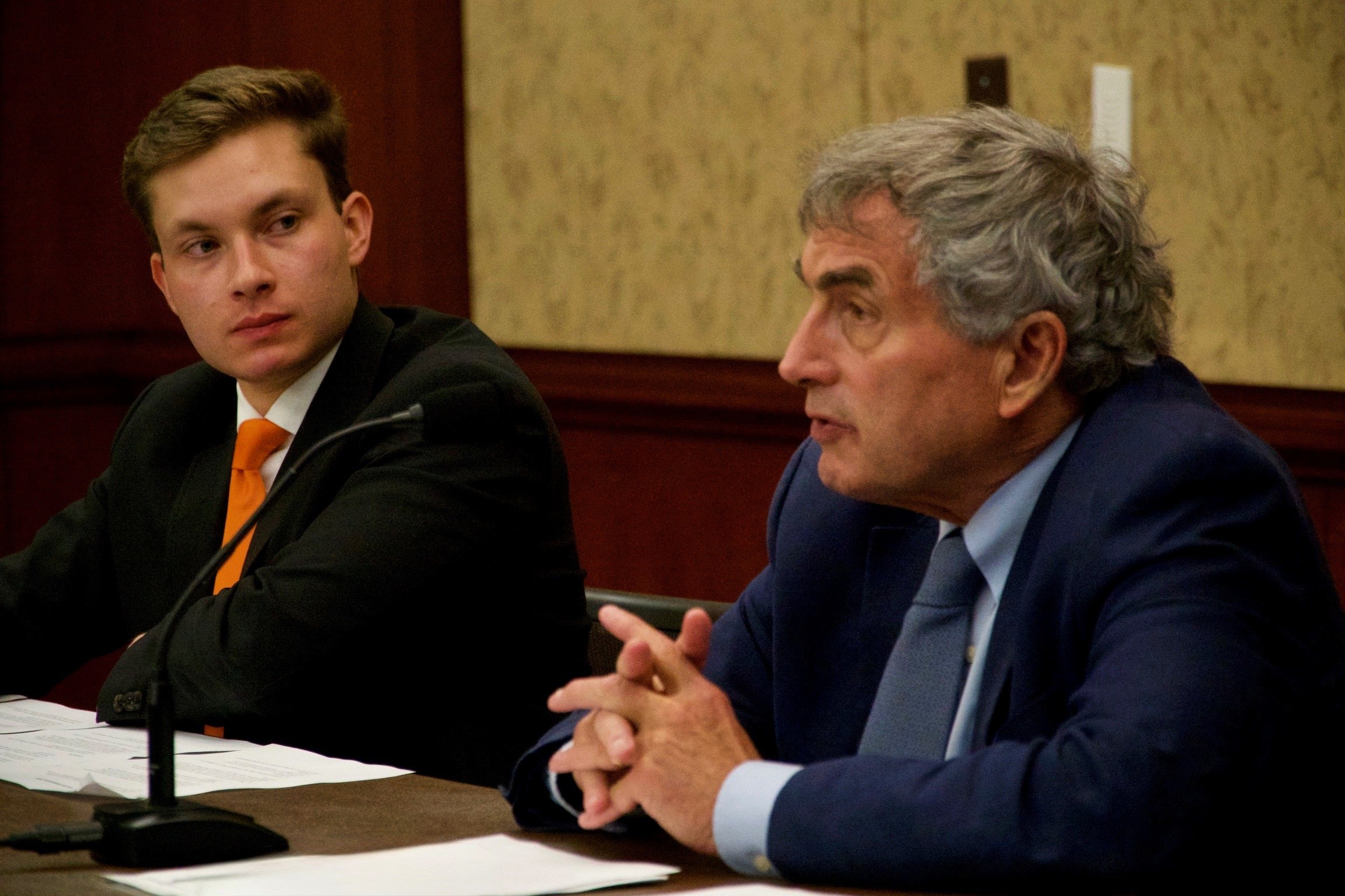Interviewing Ambassador Tom Miller at a U.S.-European Congressional Staff Association event.