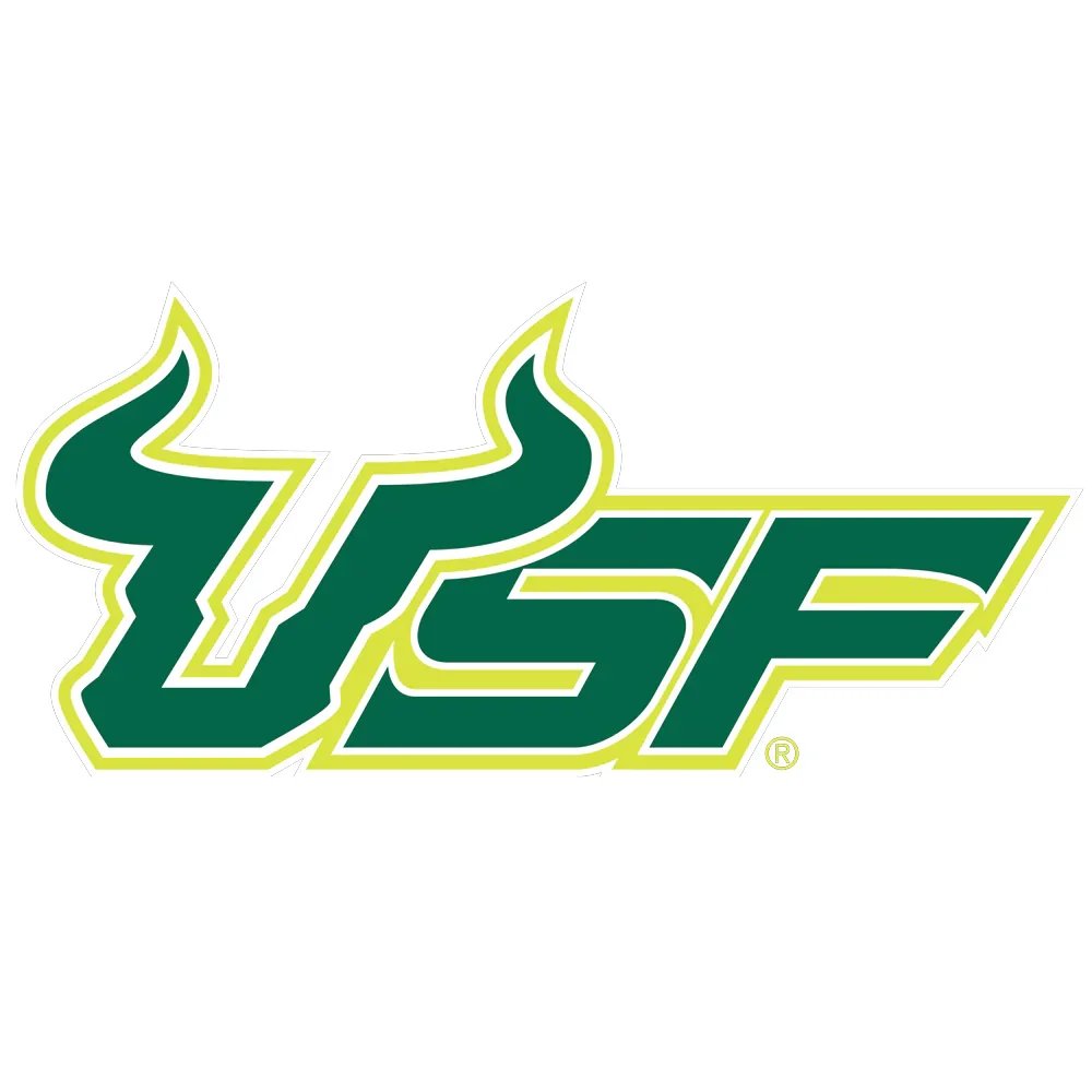 green university of south florida secondary logo, USF acronym with U shaped similar to a bulls head