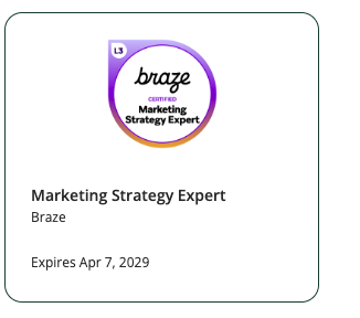 Marketing Strategy Expert - Braze - Nataliia Weaver