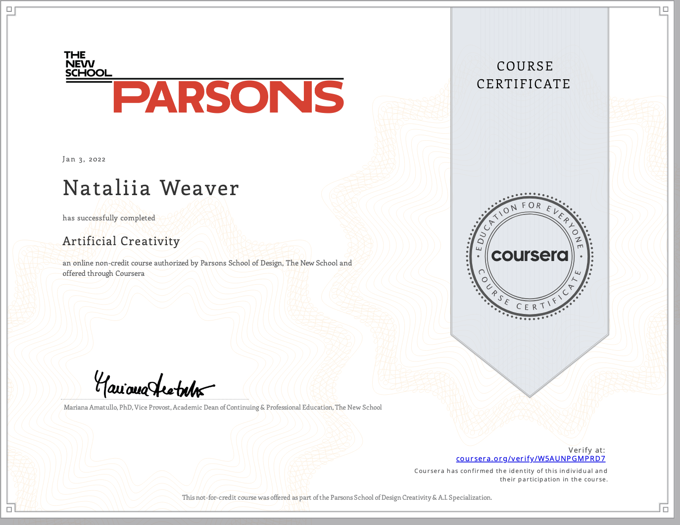 Artificial Creativity - Parsons School of Design