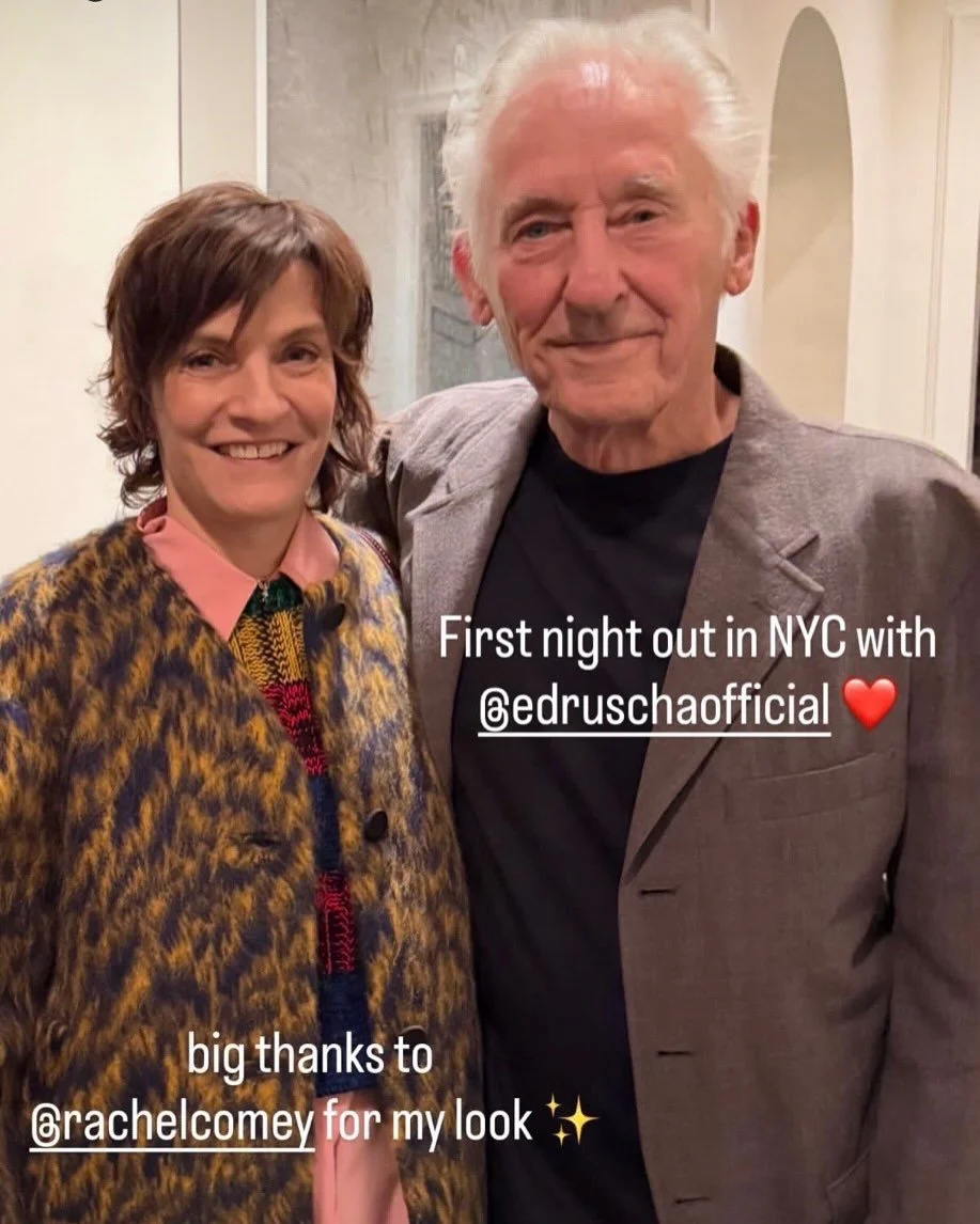 Hello NY ! Thank you @rachelcomey ! I&rsquo;m looking forward to wearing all your beautiful clothing during this big week for Ed @edruschaofficial  hair @comme_des_pr &hearts;️