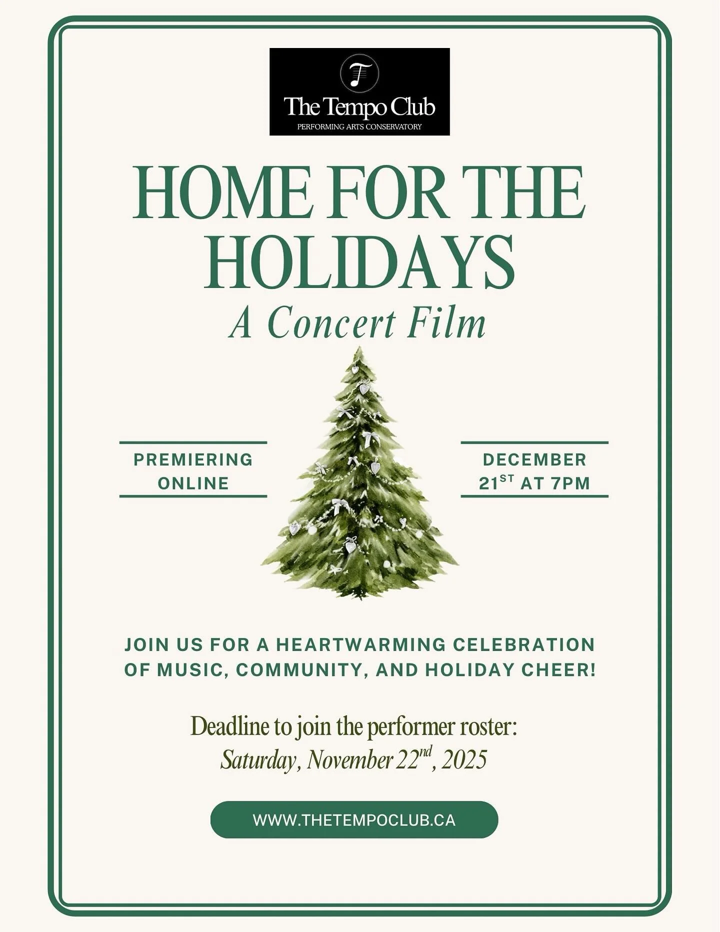 We&rsquo;re so excited to announce Home for the Holidays: A Concert Film! Our students are getting ready to shine on screen- stay tuned for behind-the-scenes, beautiful performances, and all the holiday spirit🎄