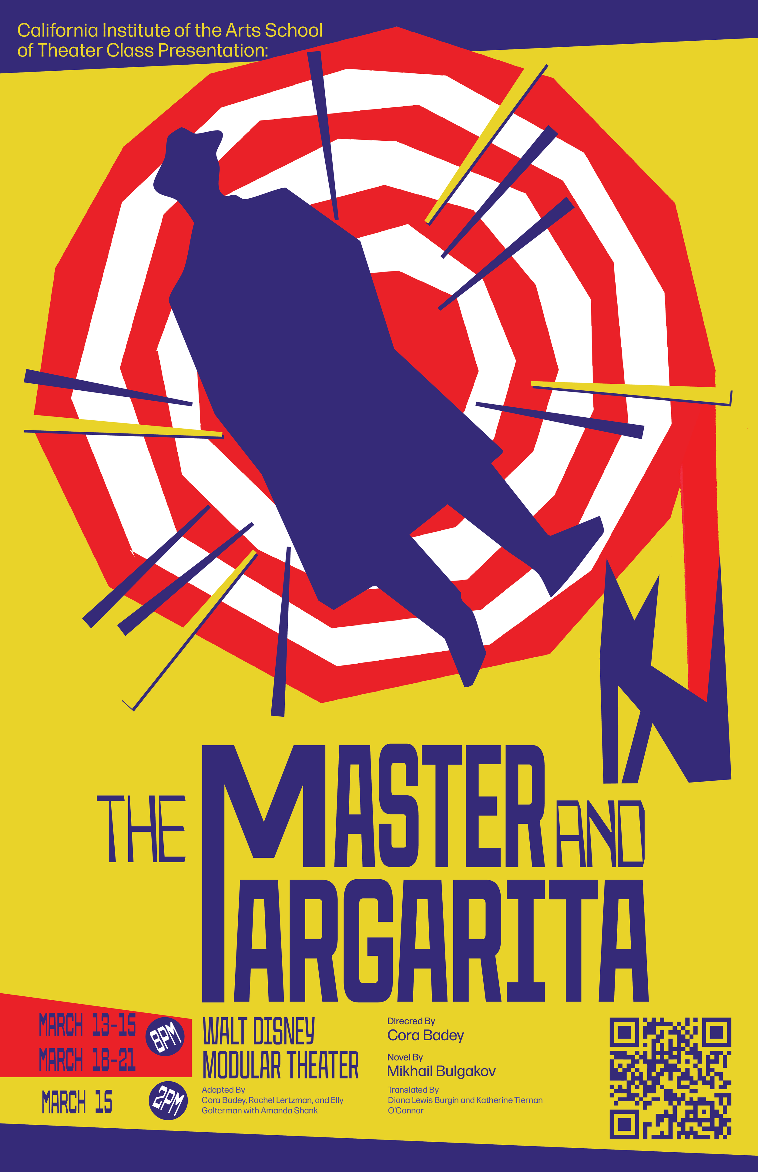       
  
    Play “The Master and Margarita”  Novel By. Mikhail Bulgakov  Translated By. Diana Lewis Burgin and Katherine Tirnan O’Connor   CalArts School of Theater     Directed by. Cora Badet  Role: Annushuka / Hella / Dr.Tchaikovsky  Venue: Walt 