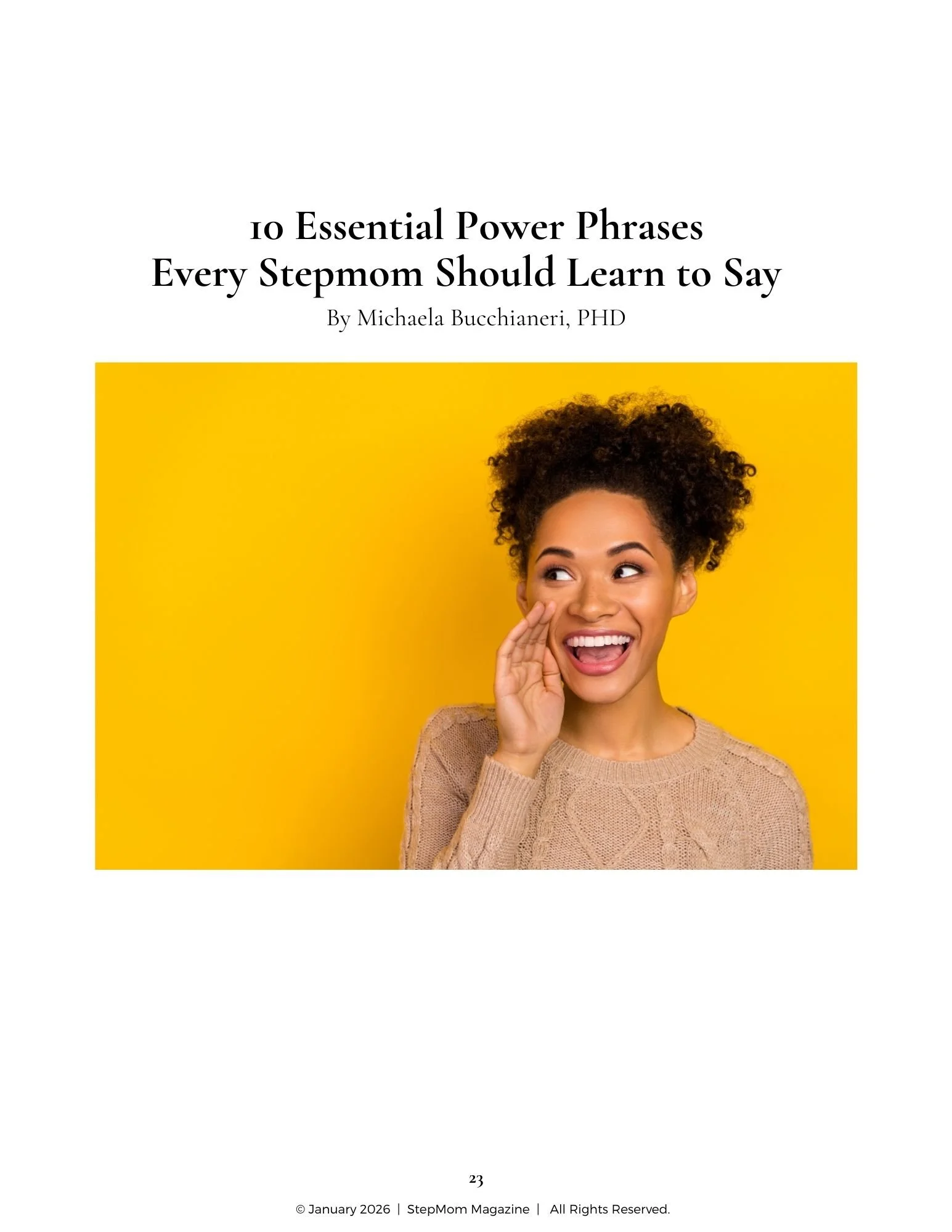 StepMom Magazine Article: 10 Phrases Every Stepmom Should Learn to Say