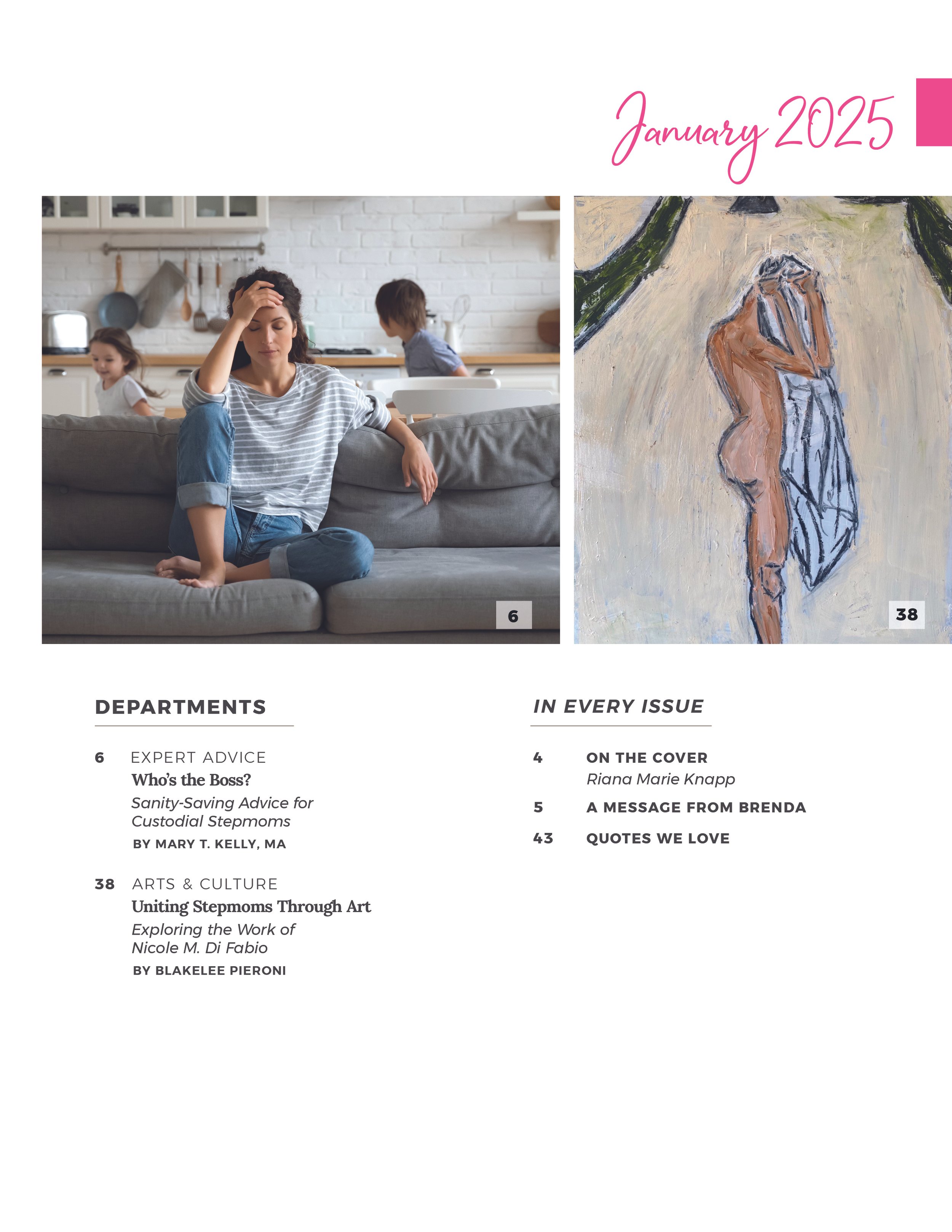 StepMom Magazine January 2025 table of contents 2
