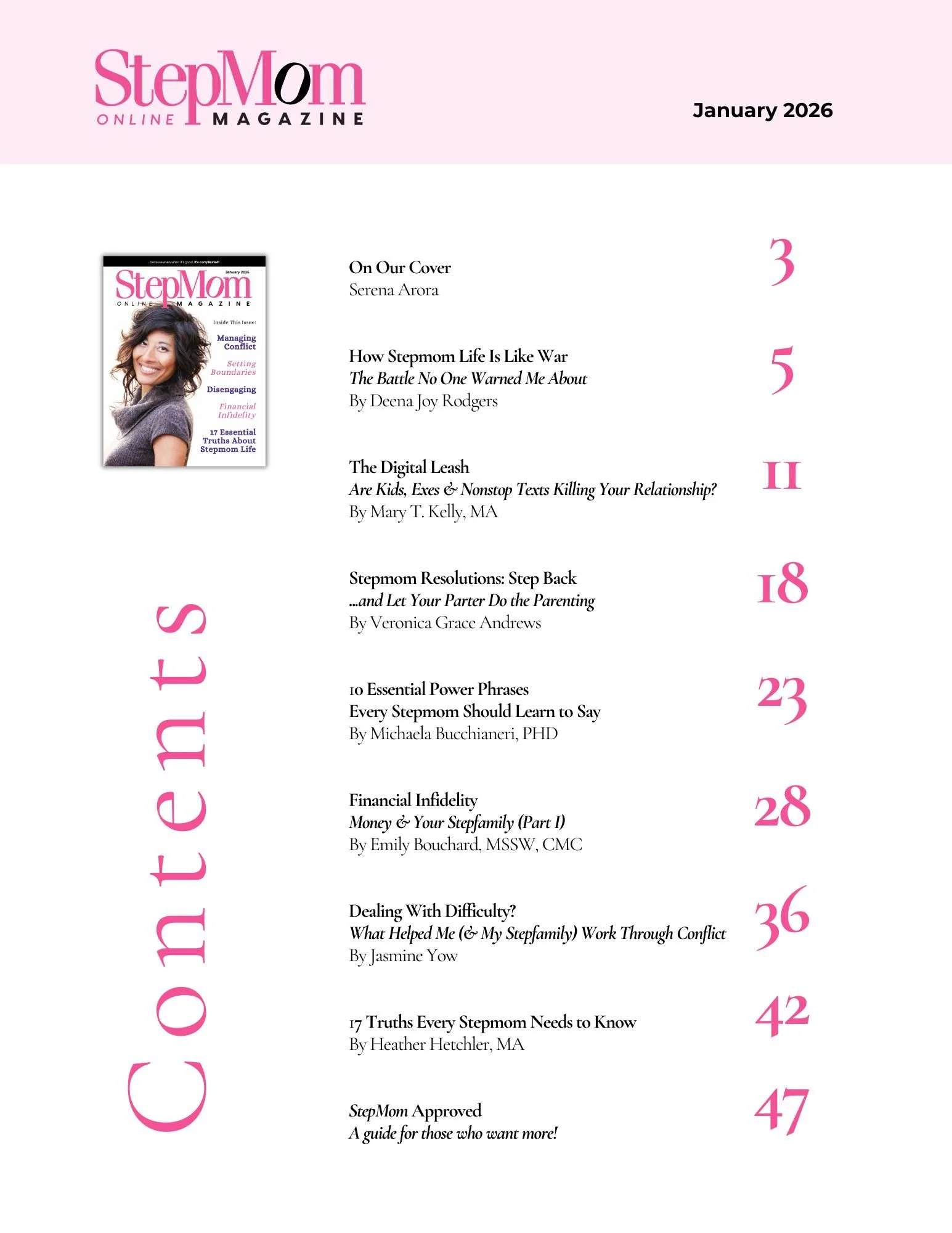 The January 2026 issue of StepMom Magazine features articles about setting boundaries, disengaging, managing high-conflict situations and common financial issues that stepfamilies face. 
