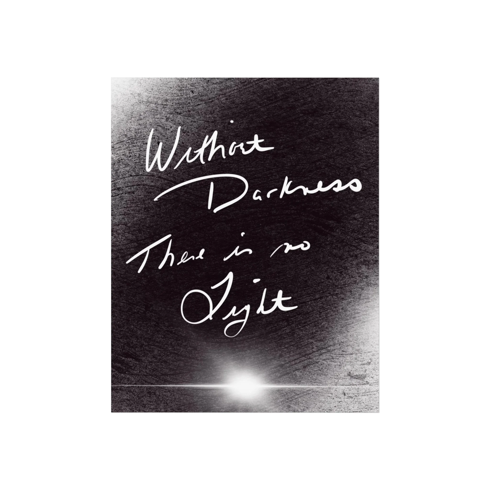 shadow work digital print; without darkness there is no light; black and white quote art; motivational wall decor; mental wellness artwork; gothic minimal print; spiritual empowerment art