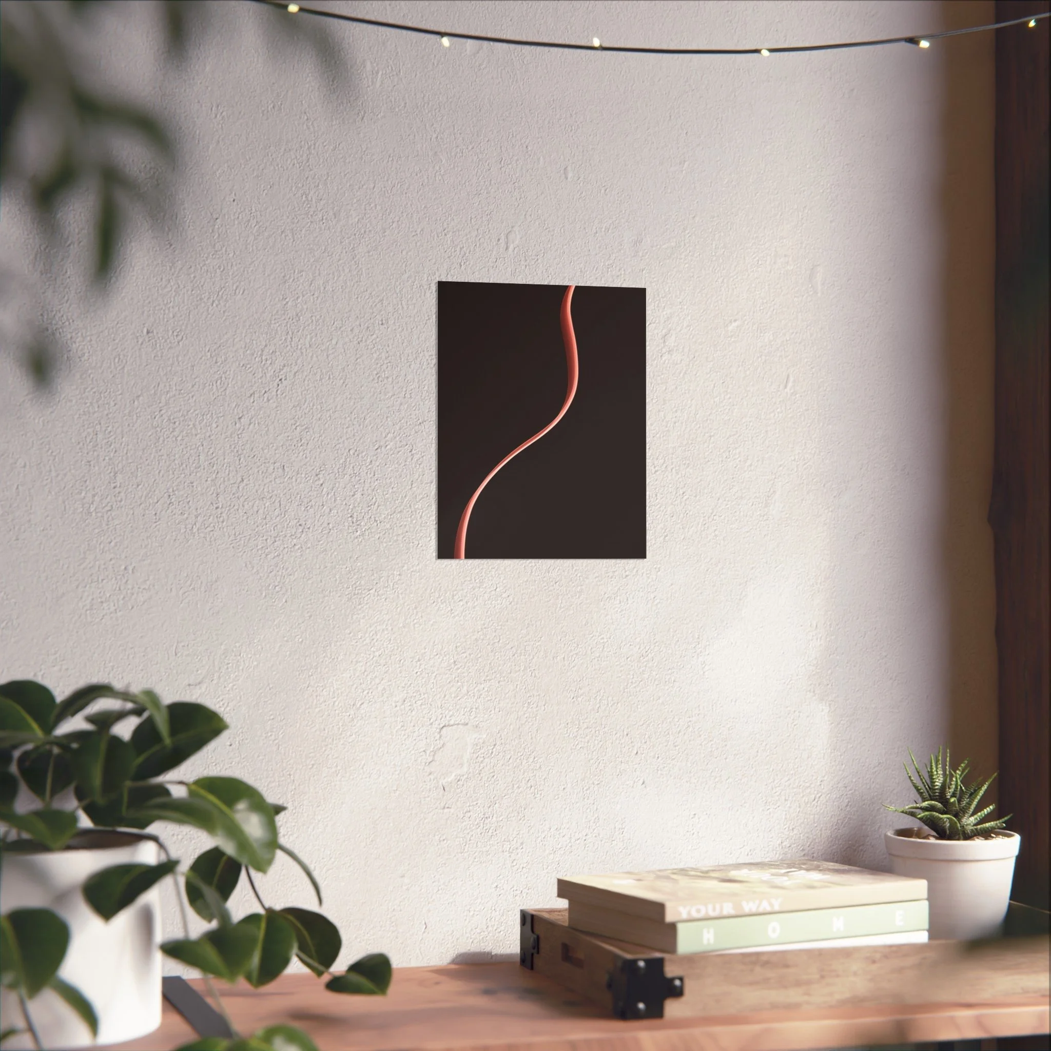 This artwork features the elegant sketched form of a woman.Set against a deep black background, the piece feels both ethereal and grounded