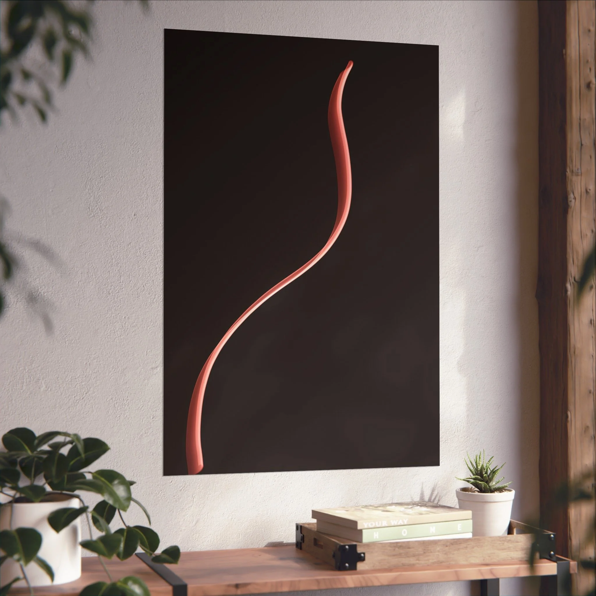 This artwork features the elegant sketched form of a woman.Set against a deep black background, the piece feels both ethereal and grounded