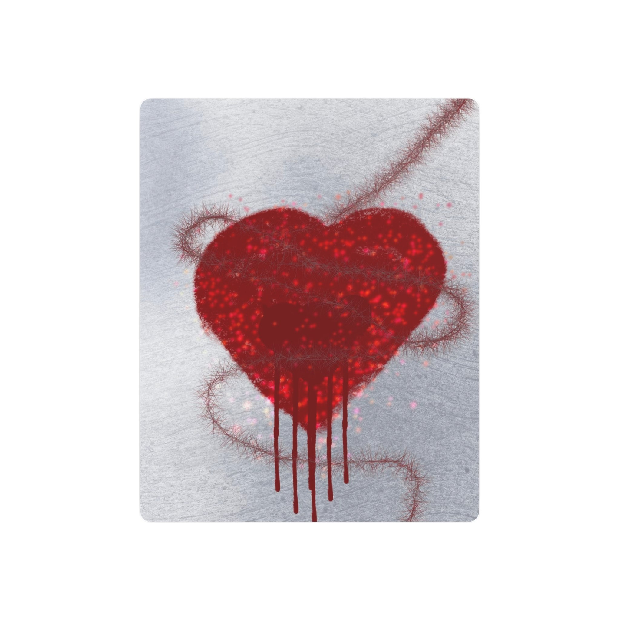 barbed wire heart digital art; heartache and healing art; spiritual healing wall art; symbolic love and pain artwork; dark romantic wall decor; mental wellness abstract print