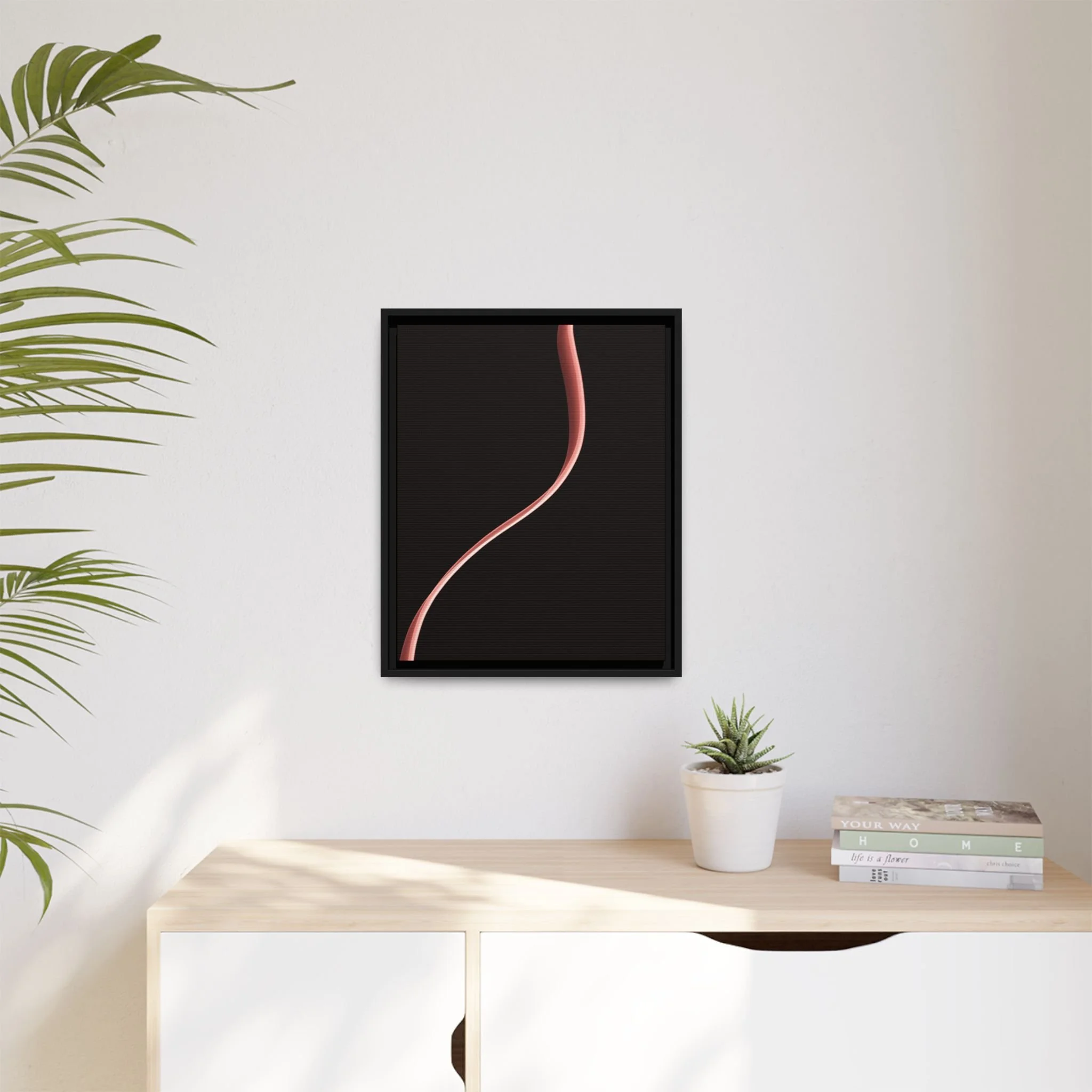 This artwork features the elegant sketched form of a woman.Set against a deep black background, the piece feels both ethereal and grounded