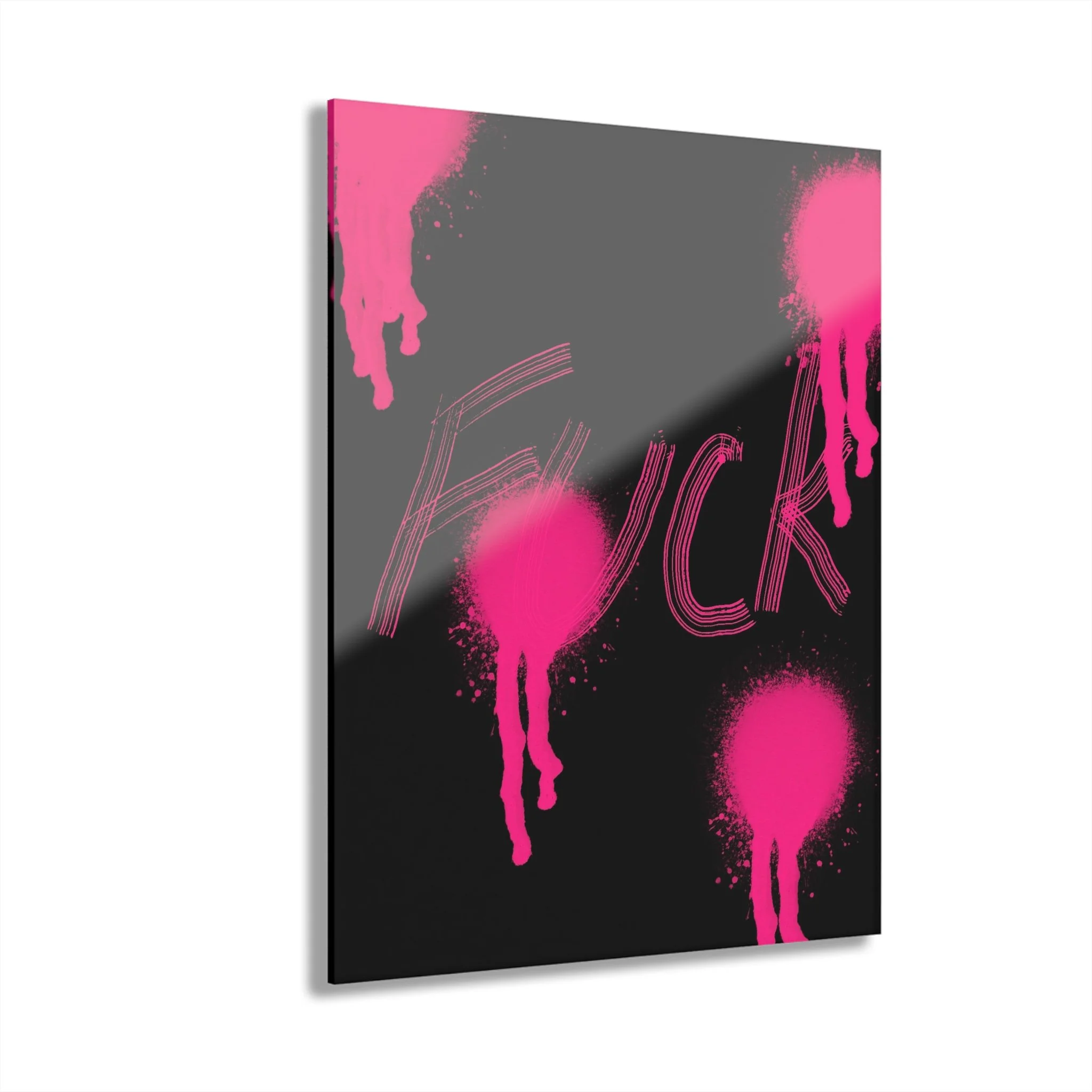 bold graffiti digital art; pink graffiti wall art; edgy street art print; modern rebellious digital artwork; urban wall decor
