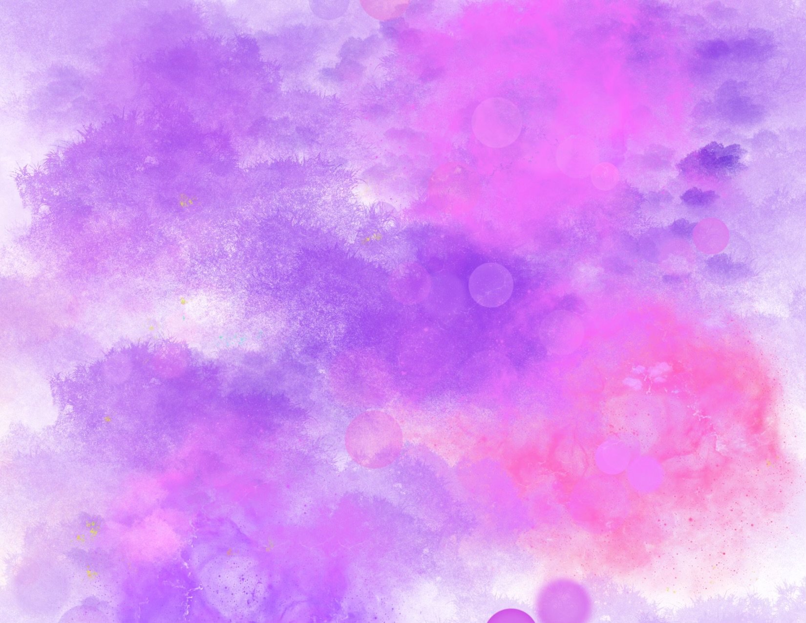 Abstract watercolor background with shades of purple, pink, and blue, featuring soft circular bokeh effects.