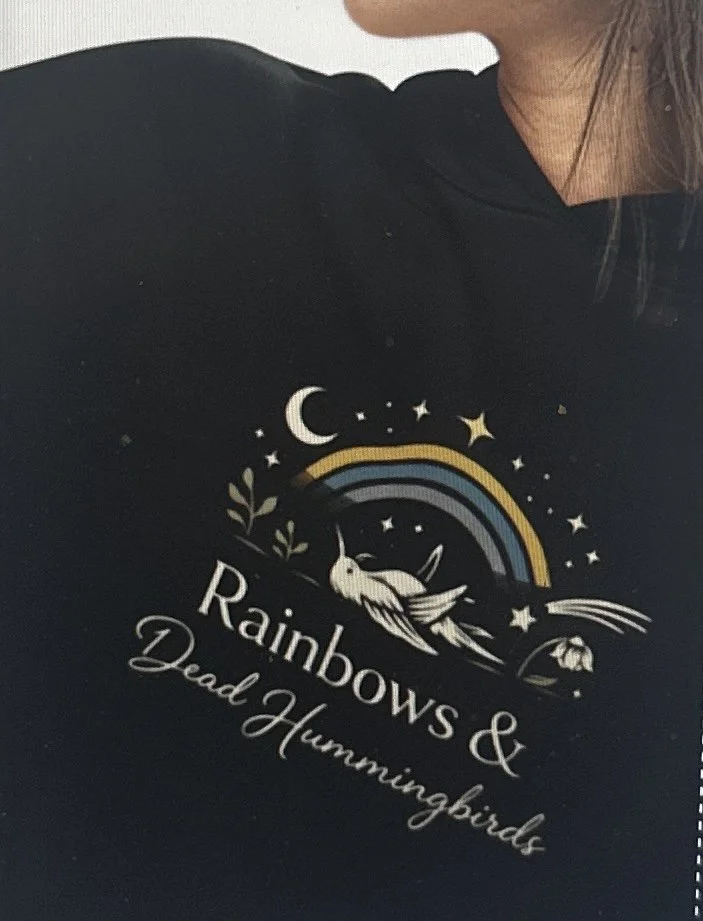 Rainbows and Dead Hummingbirds Cropped Hoodie, Soft Women’s Fleece Sweatshirt