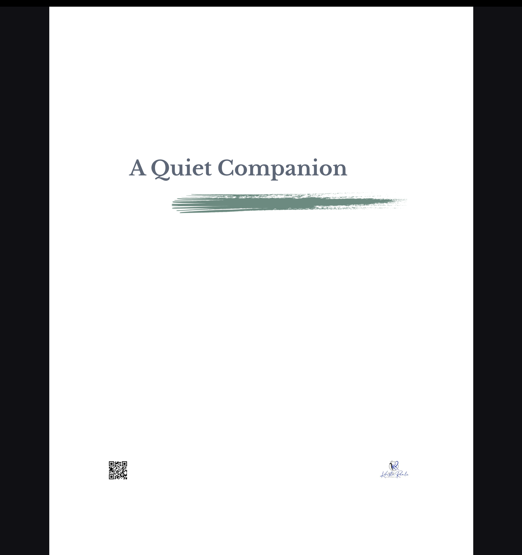 Quiet Companion: A Private Place for Women Navigating Breast Cancer (DIGITAL DOWNLOAD)