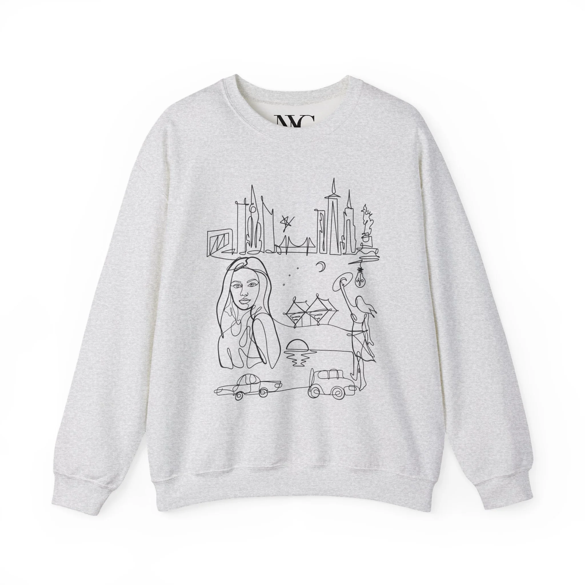 NY LINE DRAWING CREWNECK
