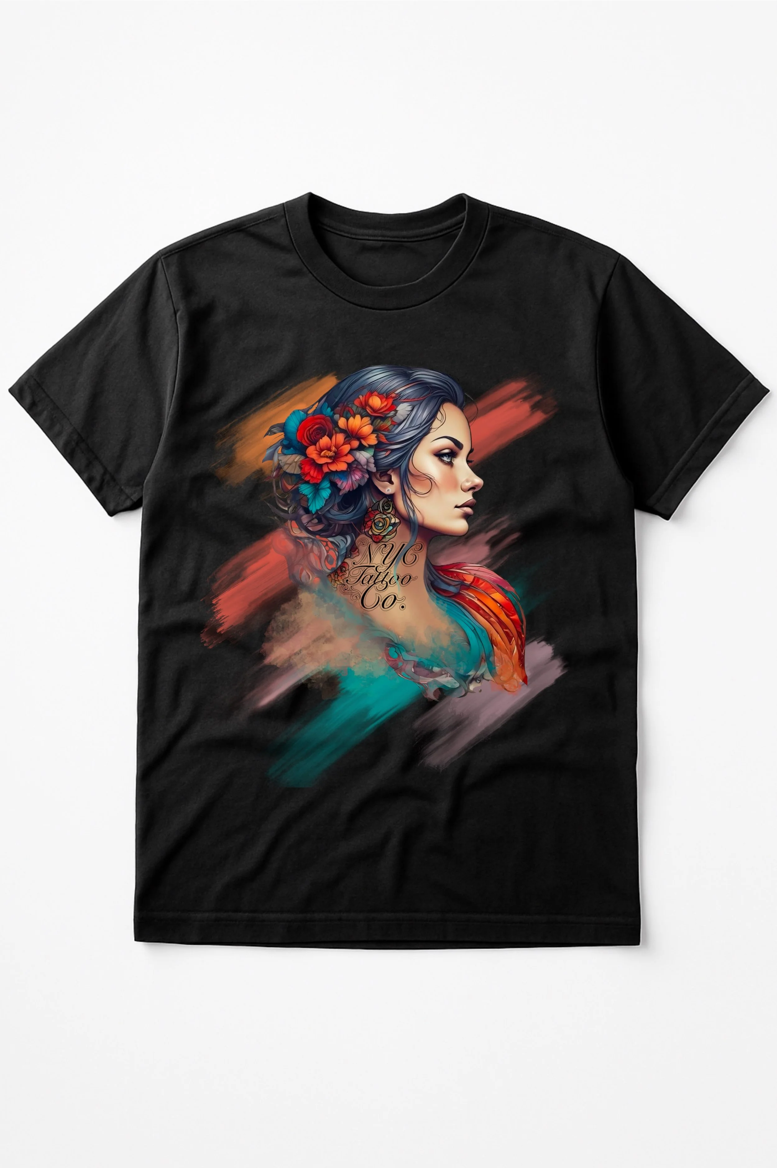 tattooed girl t-shirt, painted clothing