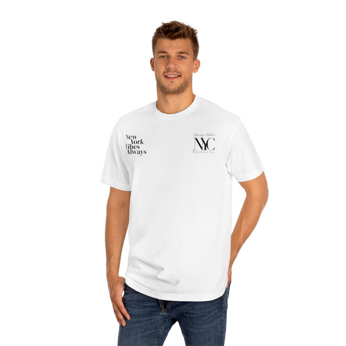 watercolor New York City cafe t-shirt, ny merch