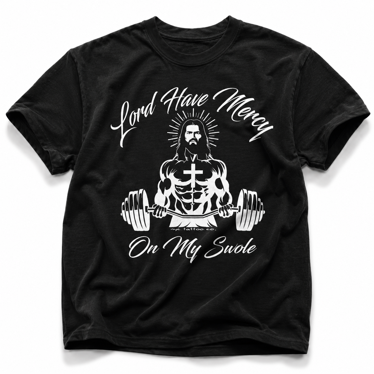 Jesus lifting t-shirt, christian workout clothing black heavyweight tee