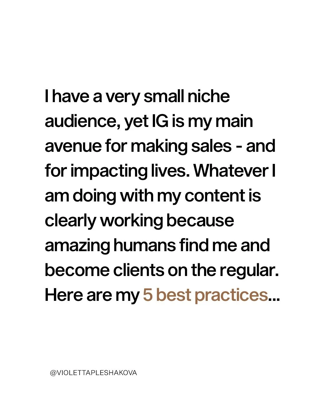 Here are the 5 best practices that make Instagram work for me with a very small niche audience🔥

1 - I genuinely love this platform. You can tell, I am not forcing myself to come on stories every day - I truly enjoy interacting with you here. You ca