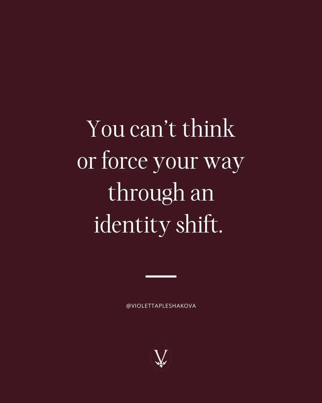 You can&rsquo;t think or force your way through an identity shift. 

In it, your high achiever learns to hand over control, where your good girl stops performing, where your strong independent woman has no choice but to let go.

God will disturb what
