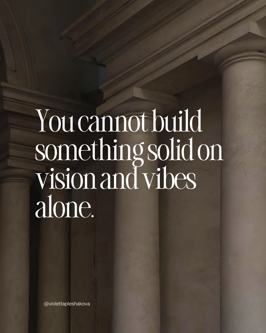 You cannot build something solid on vision and vibes alone.

Strategy matters as much (if not more!) than your frequency.

Strategy gets a bad rep in the personal development spaces because of the damage done by &ldquo;bro marketing&rdquo; and its va