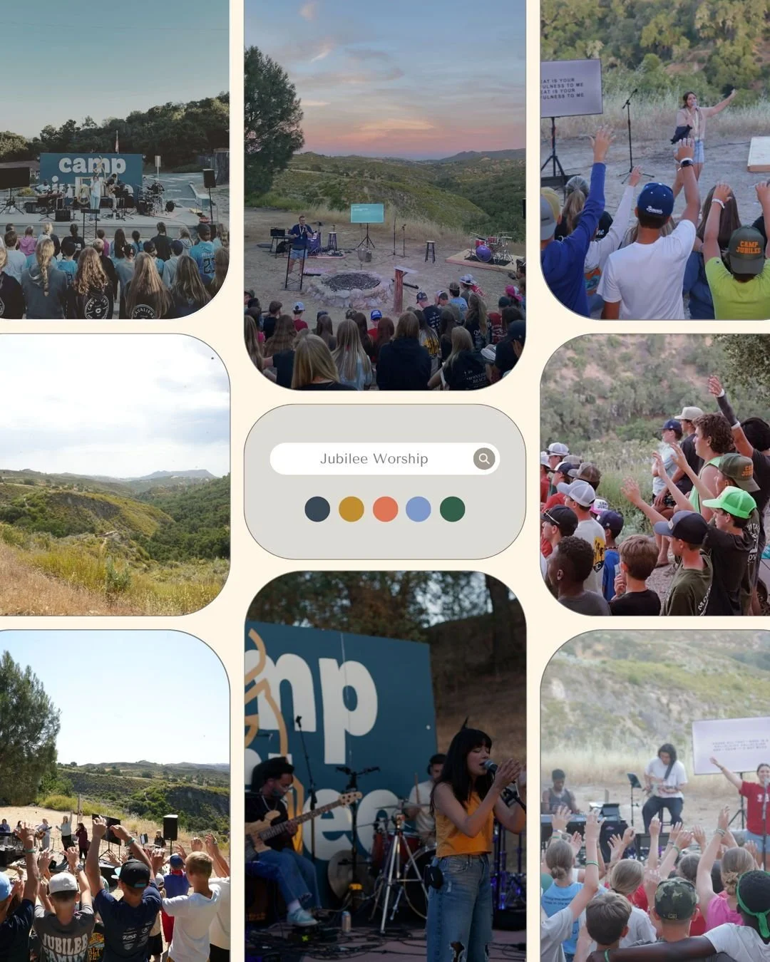 A core piece of Jubilee is our worship. As we look for locations to host each summer, we always make sure we're able to worship God outside, in his creation, putting his master piece on display.