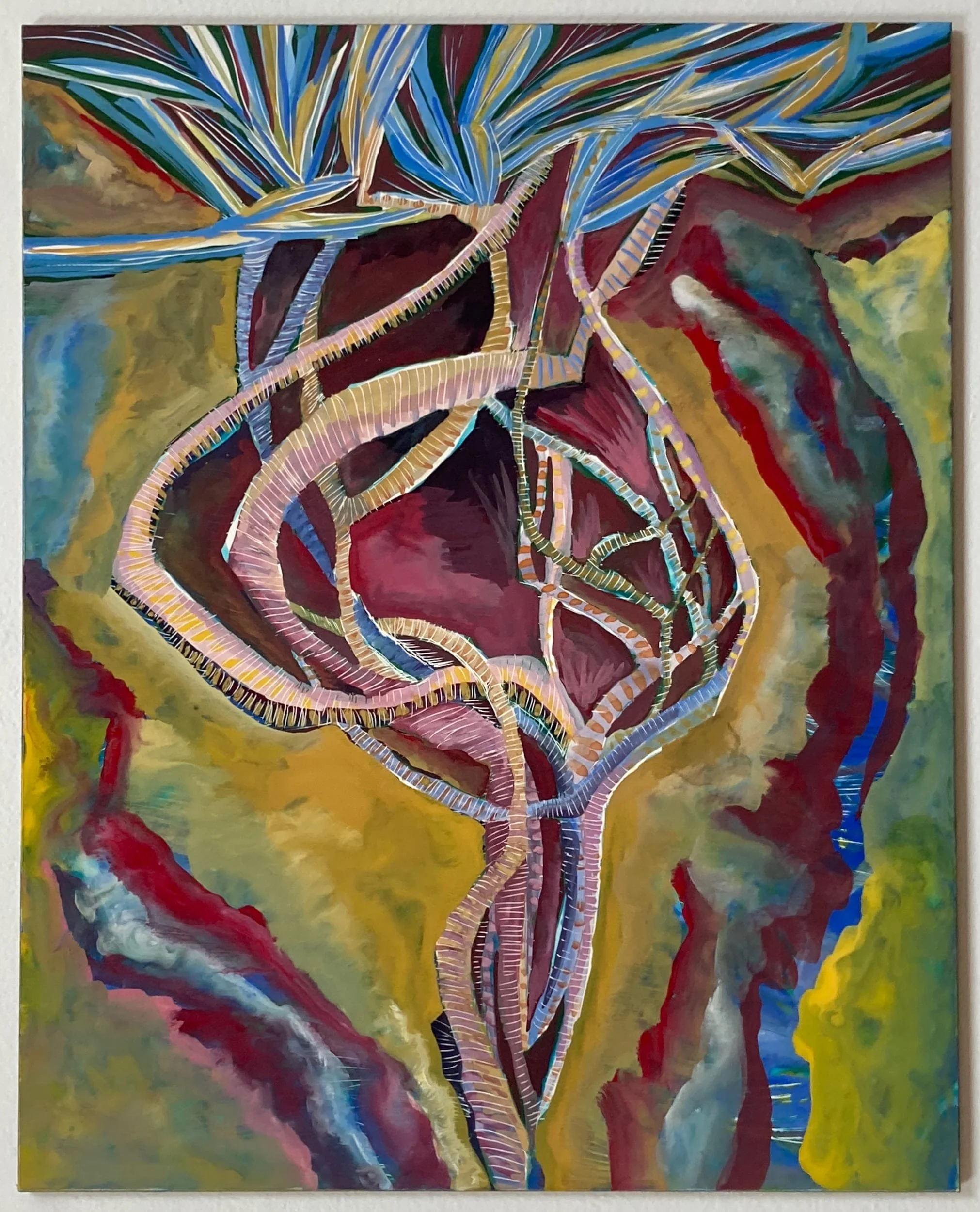 Vines II, 2025, gouache painting, 10" x 8"