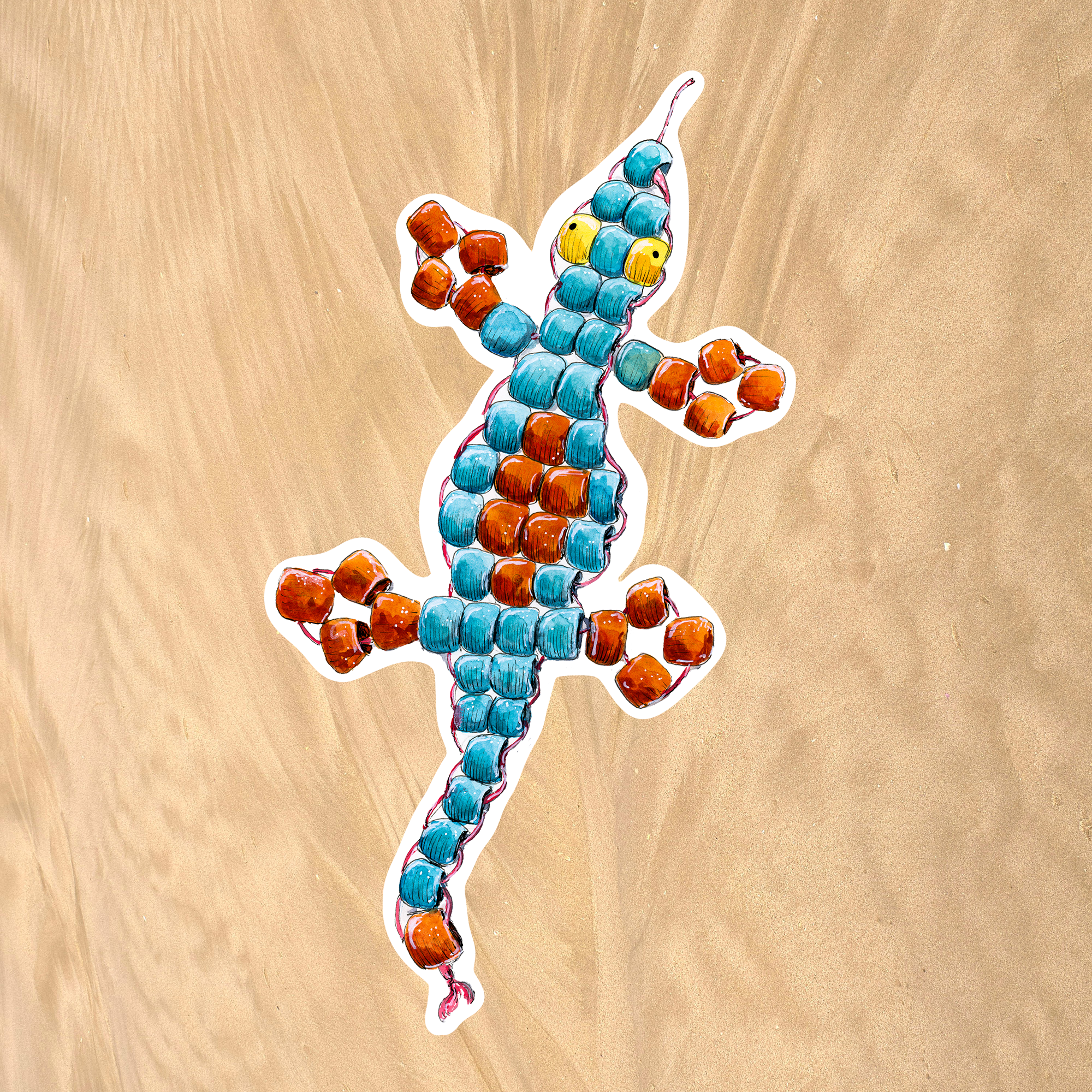 Beaded Dragon Sticker