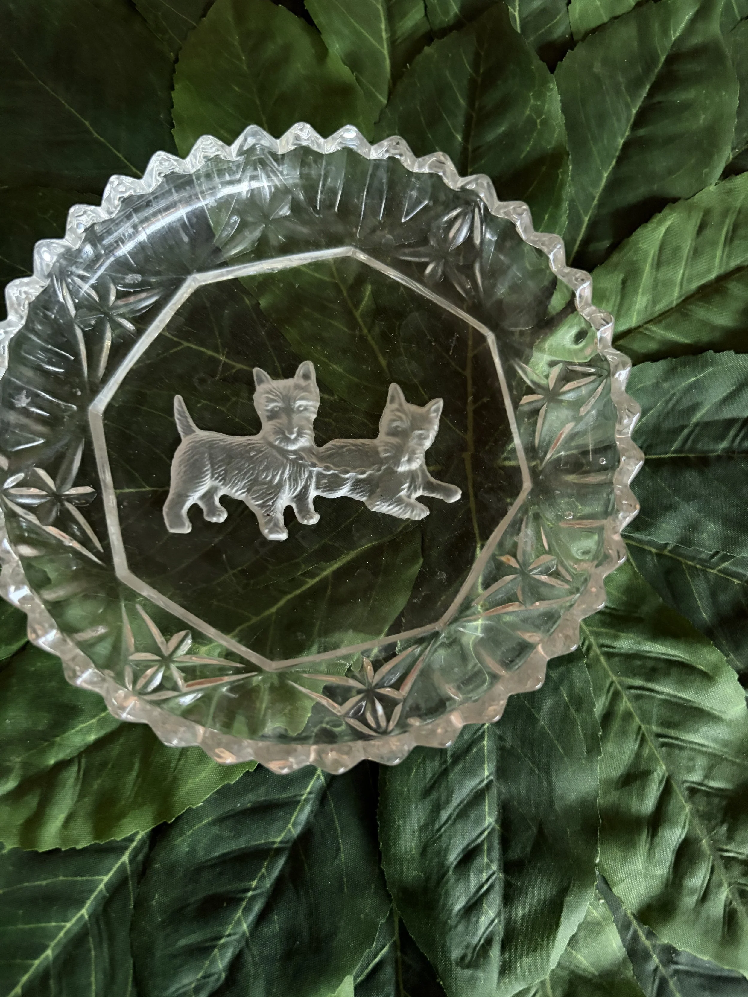 Terrier Scotty Dog Glass Dish