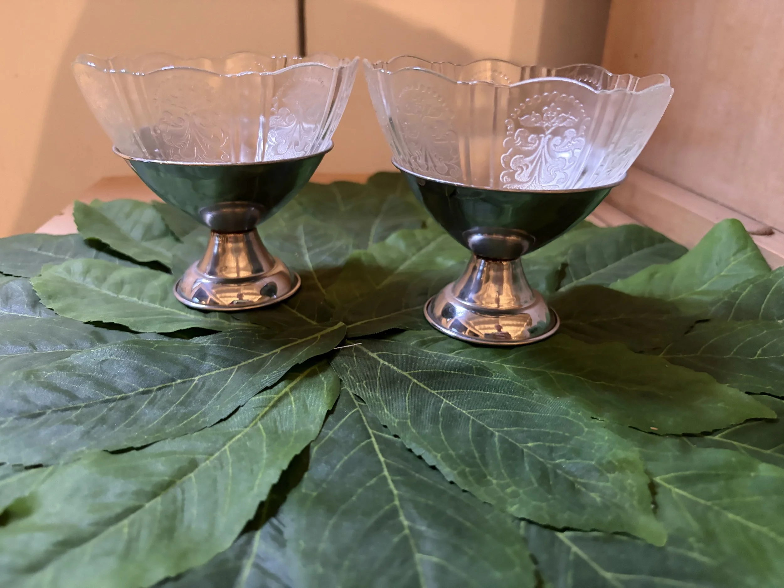2 Sweet American Sweetheart Depression Glass Sherbert or Ice Cream Cups