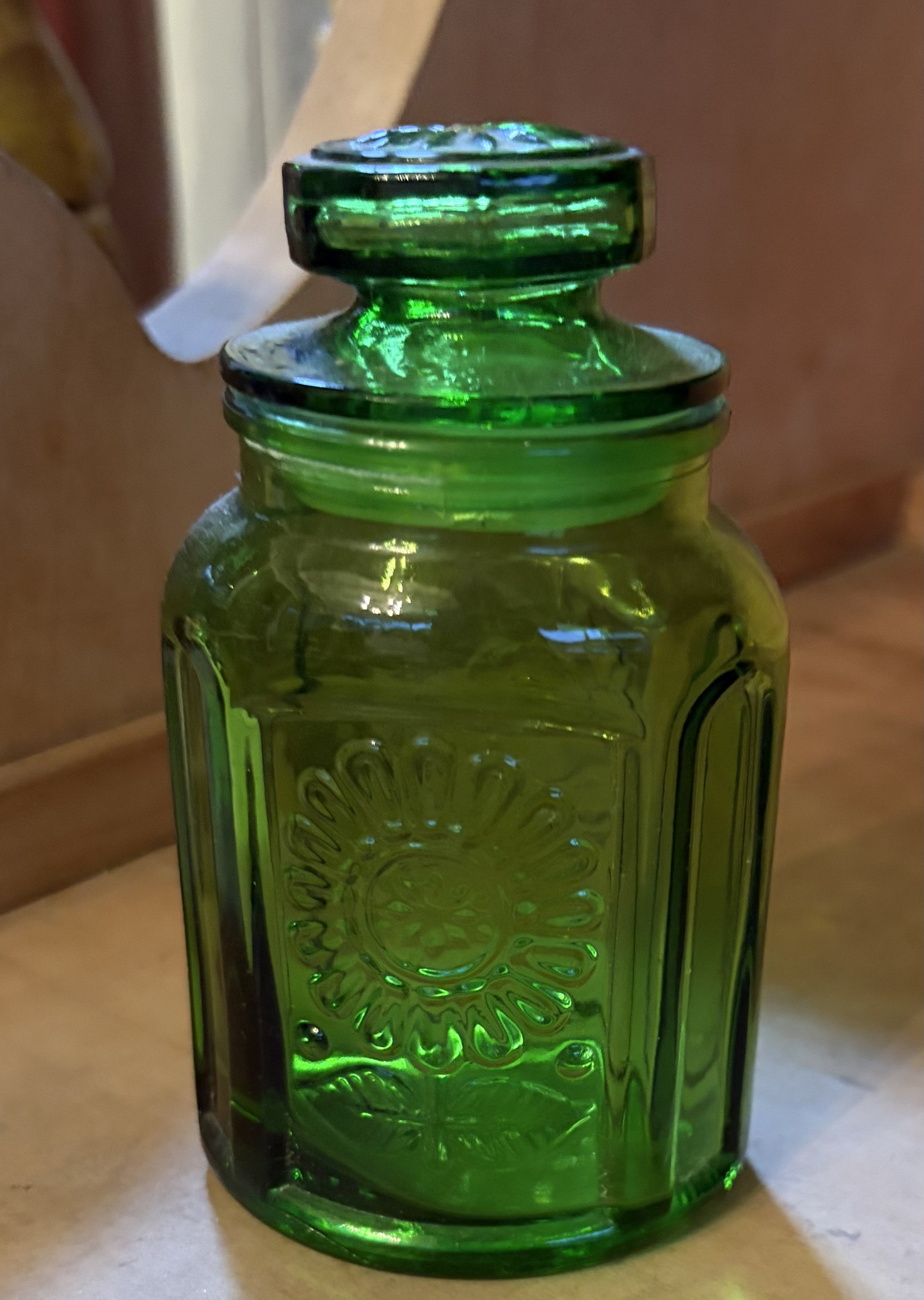 Vintage Green Apothecary Jar