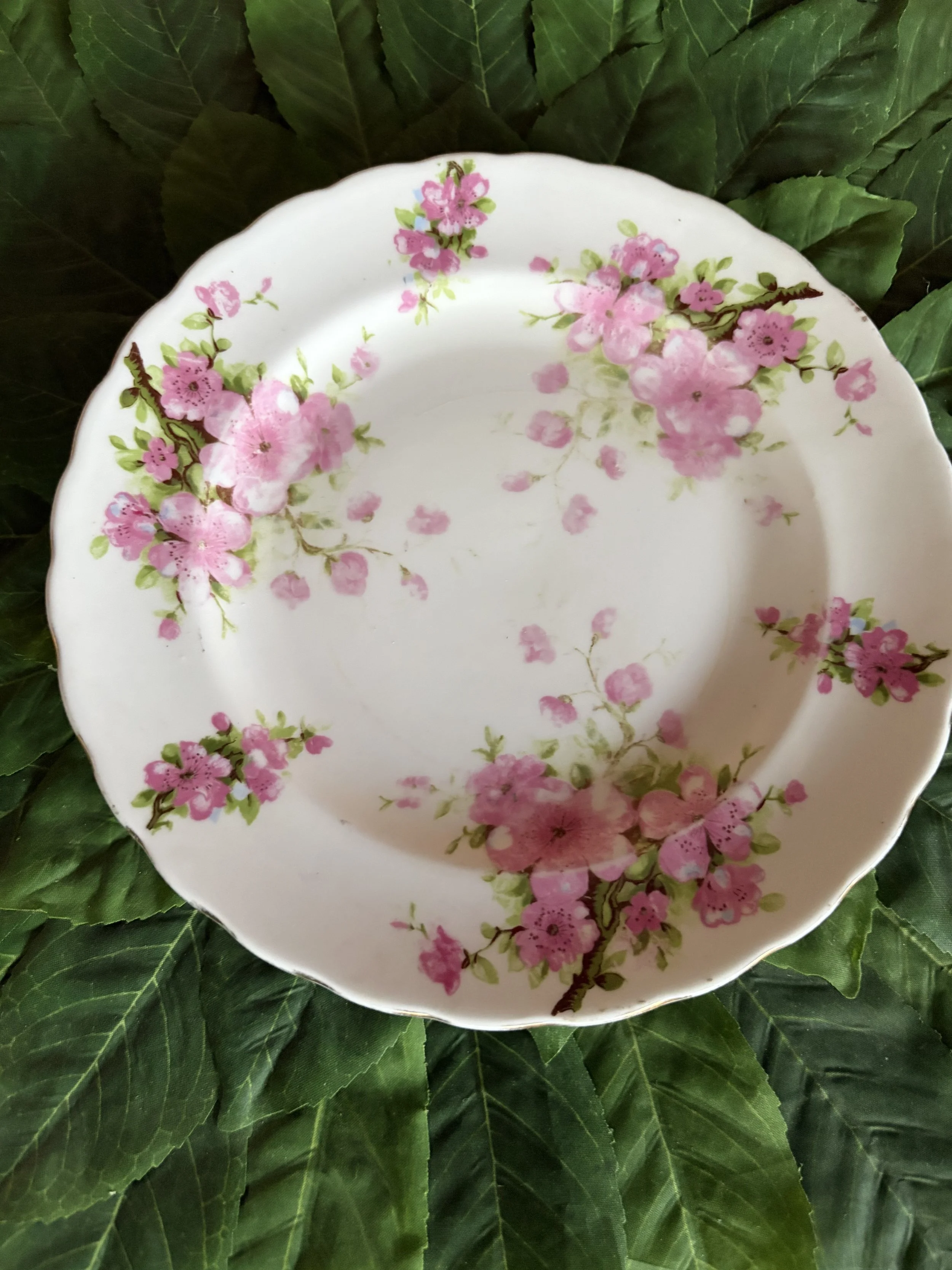 Delicate Peach Blossom Porcelain Salad, Dessert, Luncheon Plate