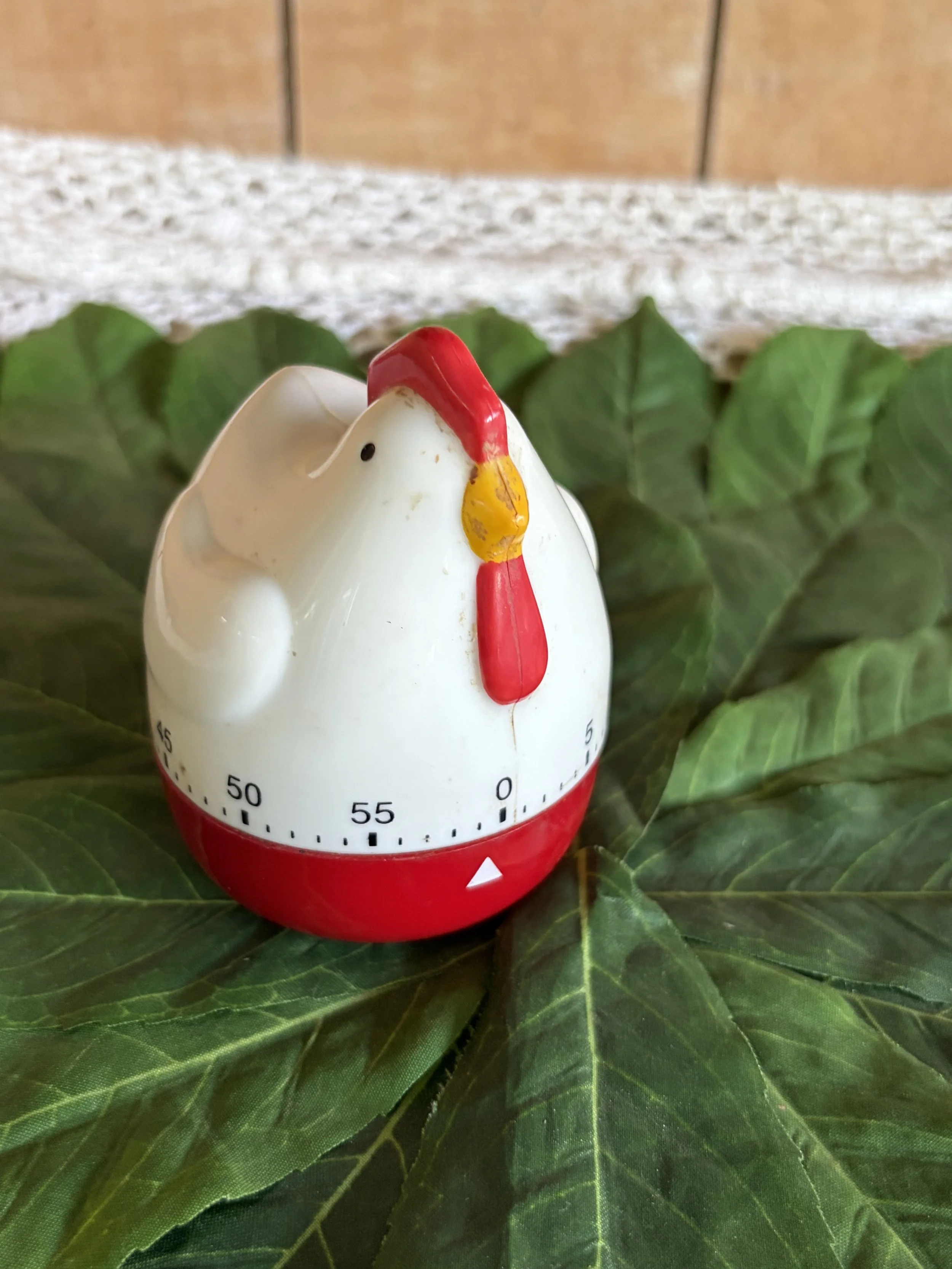 Cute Red and White Chicken Timer