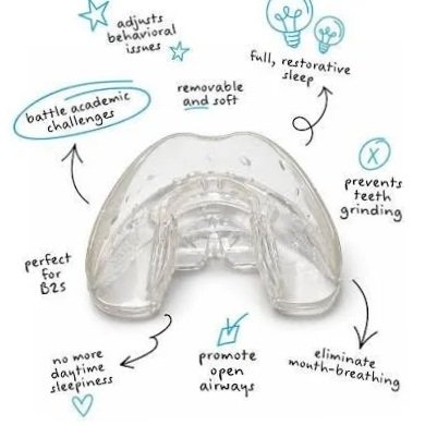 The HealthyStart® Sleep Device is a non-invasive, comfortable oral appliance designed to treat the root cause of sleep disruptions in growing children: a compromised or restricted airway. Worn primarily at night, this advanced myofunctional device gu