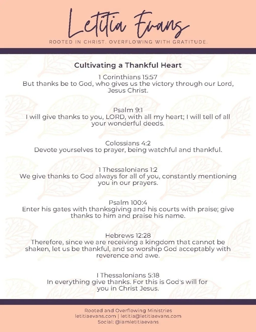Cultivating a Thankful Heart