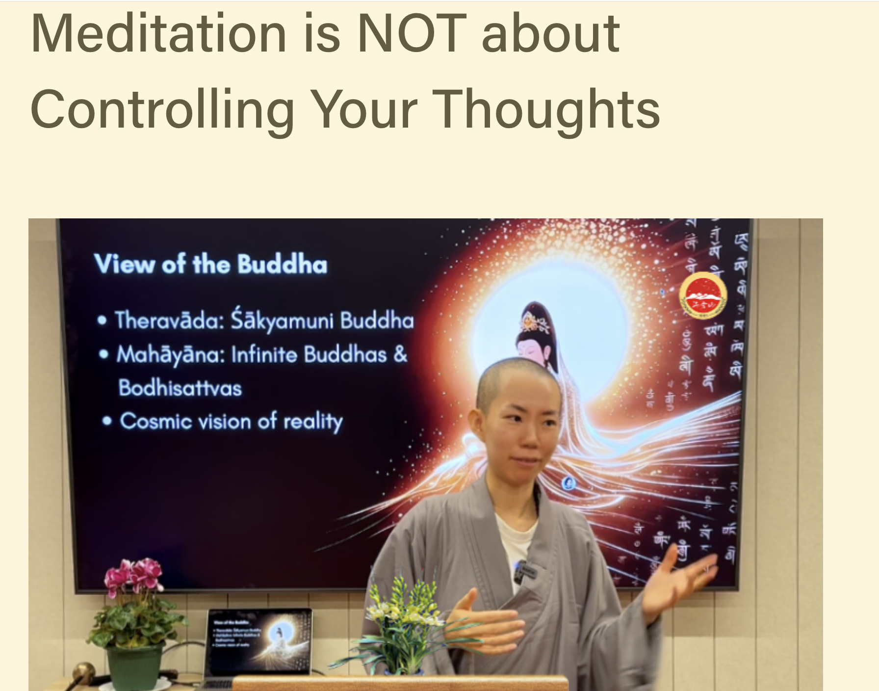 冥想并不是要你控制念头！Meditation is NOT about Controlling Your Thoughts