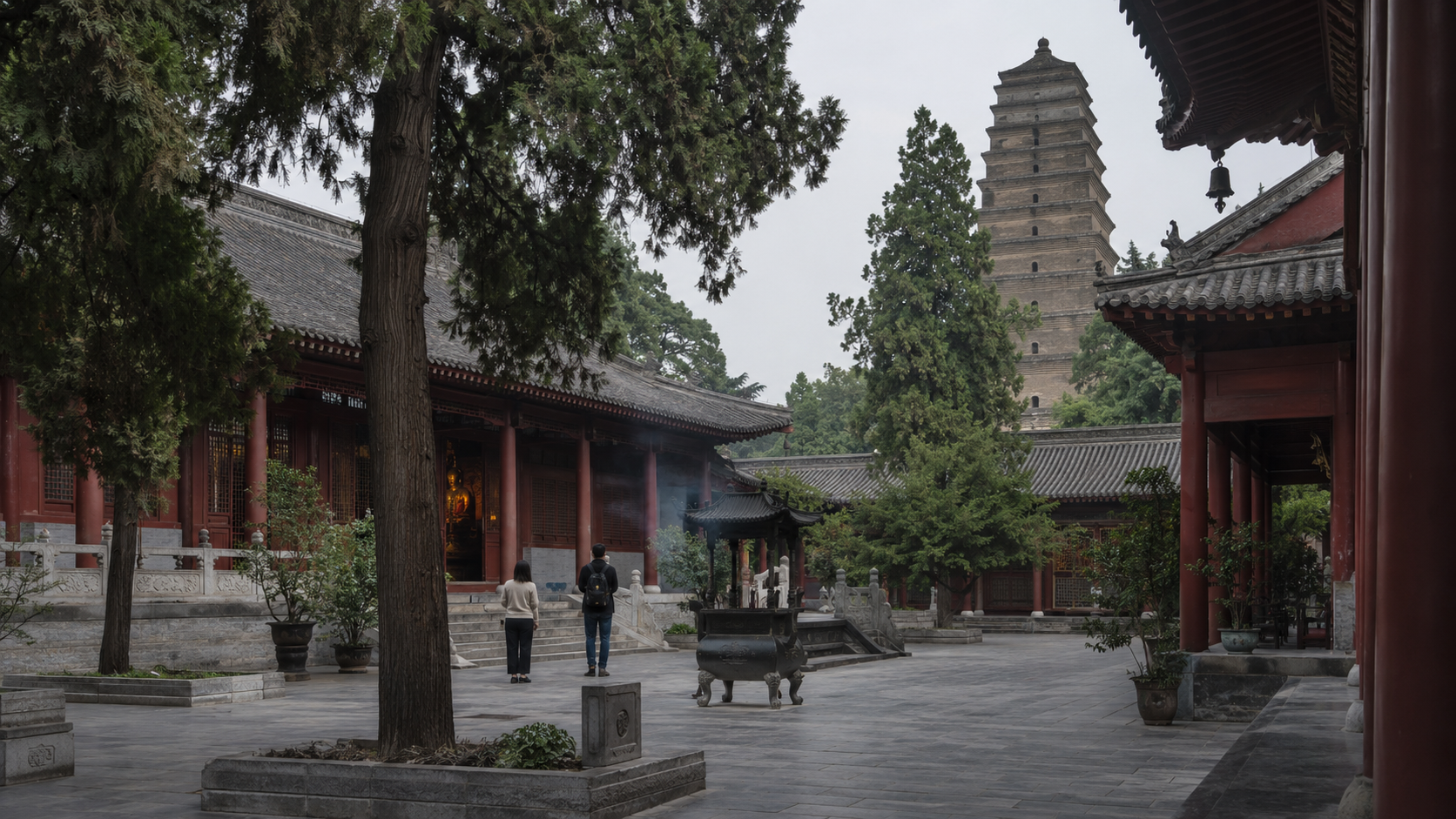 Xiangji Temple Courtyard and Shandao Pagoda
香积寺院落与善导塔