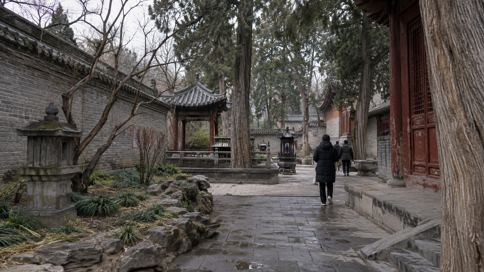 冬日古寺小径