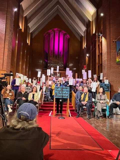 On March 31st, Aware and Prepared attended a press release at the Augustana Lutheran Church. Activists gathered to voice their concern that the City of Portland's Project, The CEI Policy Project Proposal, did not go far enough to keep Portlanders saf
