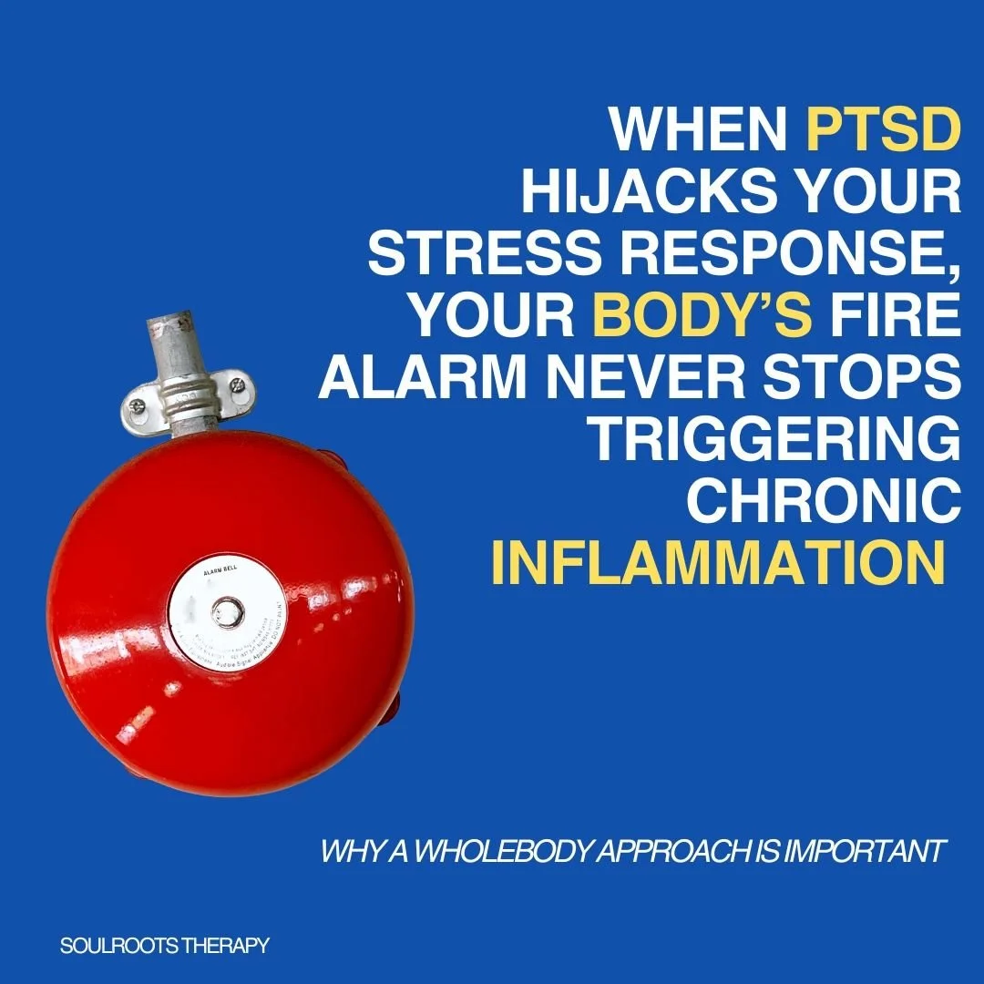 Why PTSD Can Keep Your Body in &ldquo;Inflammation Mode&rdquo;

PTSD doesn&rsquo;t just affect your mind, it changes your body too. Chronic stress from trauma can:

Weaken your anti-inflammatory signals (cortisol doesn&rsquo;t calm inflammation like 