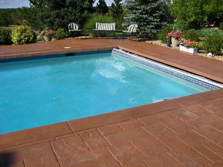 Cherry Hill Colorado Terracotta pool deck stained
