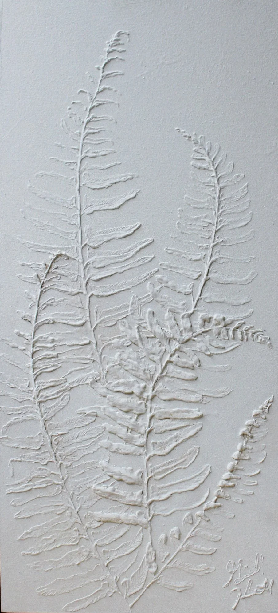 "Hoja de Helecho" 10x22, mixed media on birch panel, $525