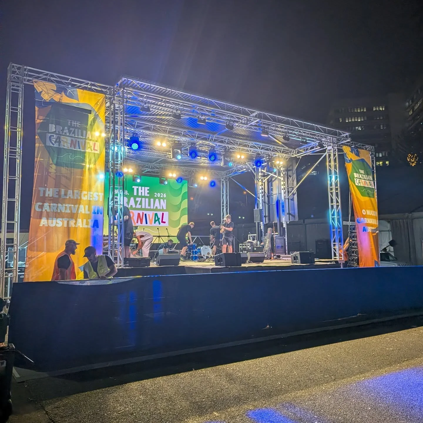 Brazilian Carnival Brisbane 2026
@thebraziliancarnival

What a blast this event is. 
We provided our XL stage with PA wings and punter barrier as the main stage 
Also helped out the production team @lunaaudio with a roof lift so they could rig lighti