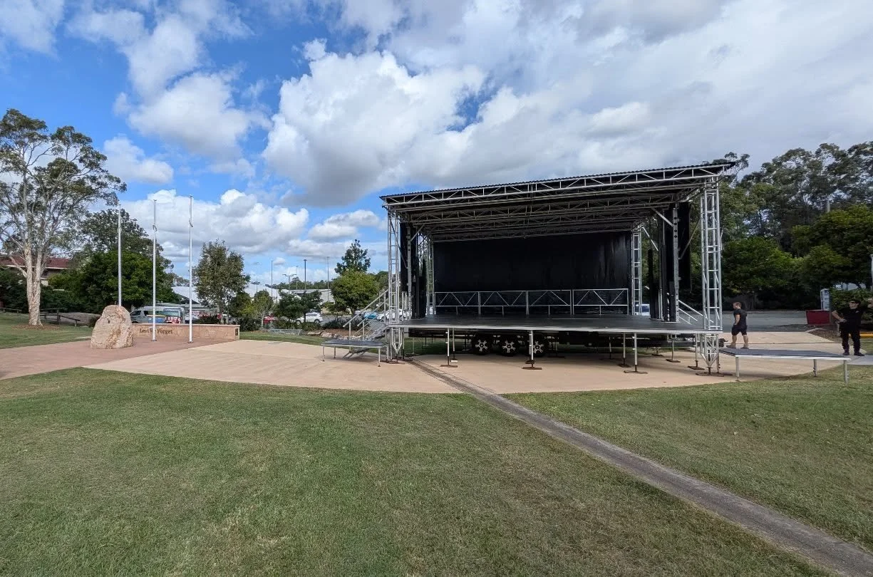 Our XL Trailer Stage @clubhelensvale for ANZAC day. 
Production provided by @rockstarproductions2023