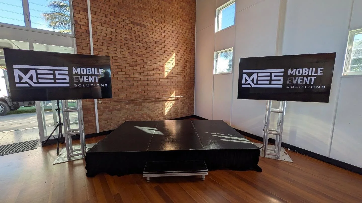 #seastheday festival by @surfingaus 
This year we supplied 2x staging and AV solutions for the "Hubs".

Each Hub included:
- 3x2m stage deck
- Pair of 65 inch TVs mounted on truss uprights
- Cabling and signal processing to split the HDMI s